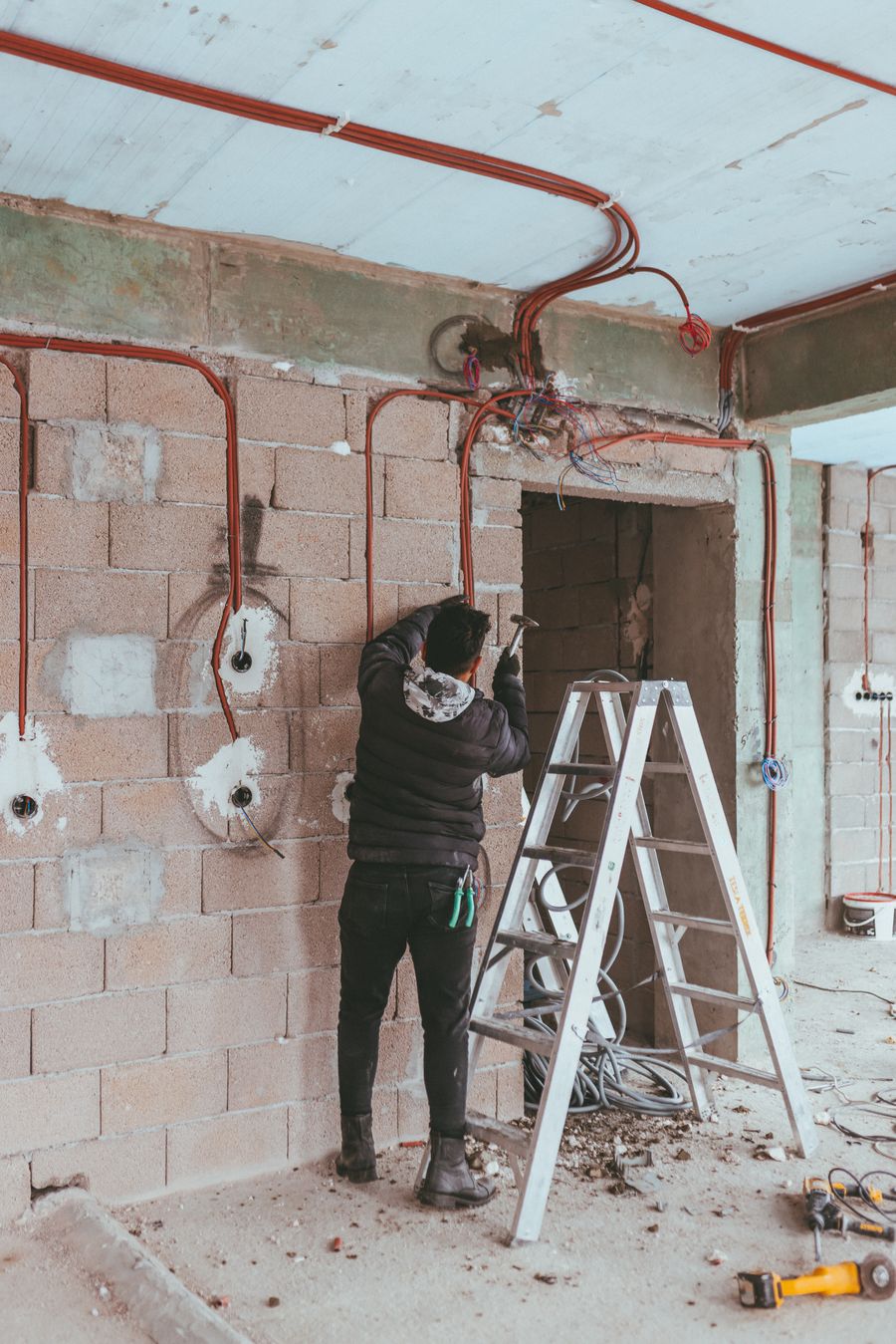 Electrician checking wiring, Hervey Bay