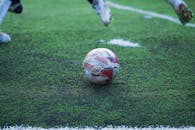Close-Up of Soccer Ball on Grass Field
