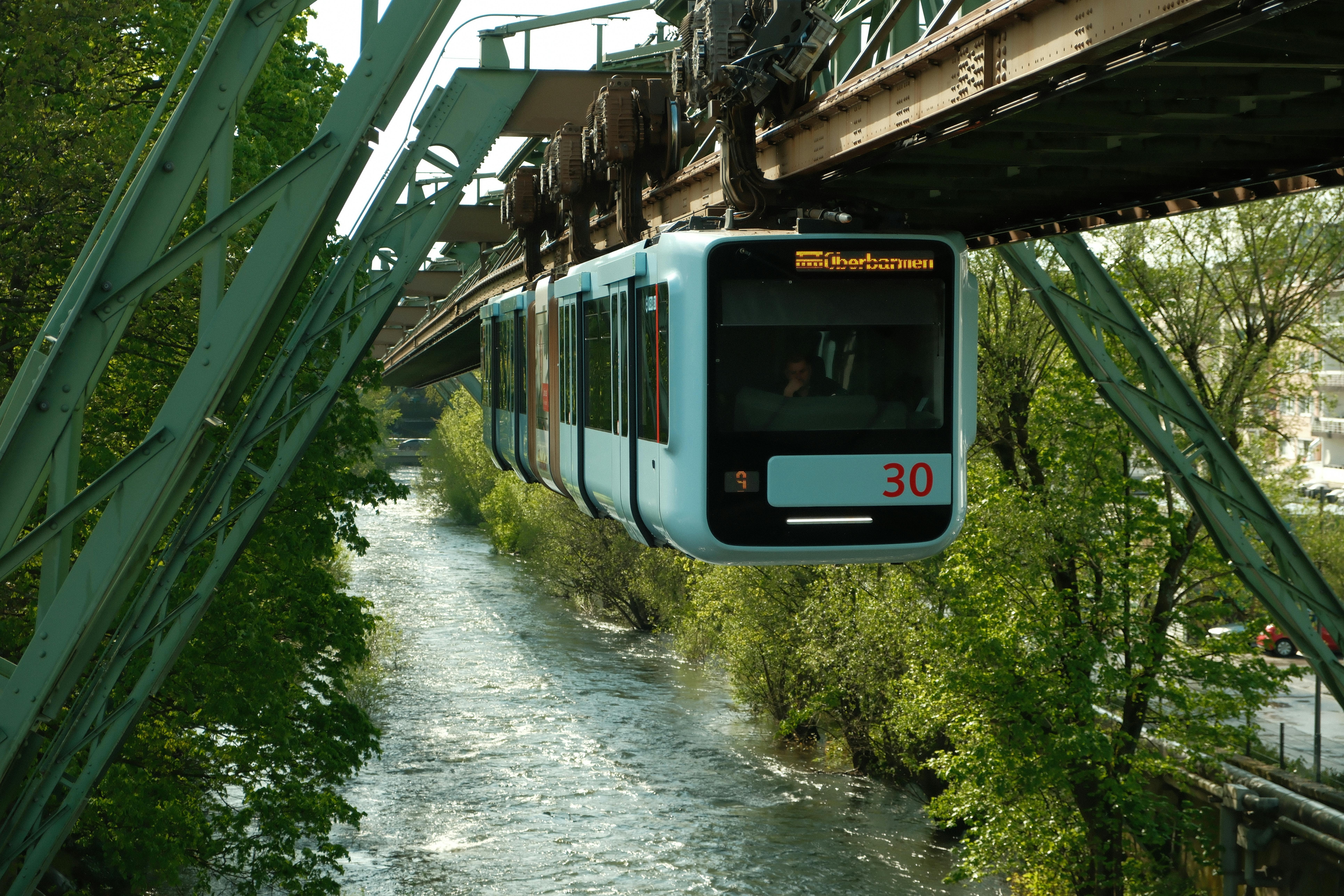 suspended monorail over wuppertal river