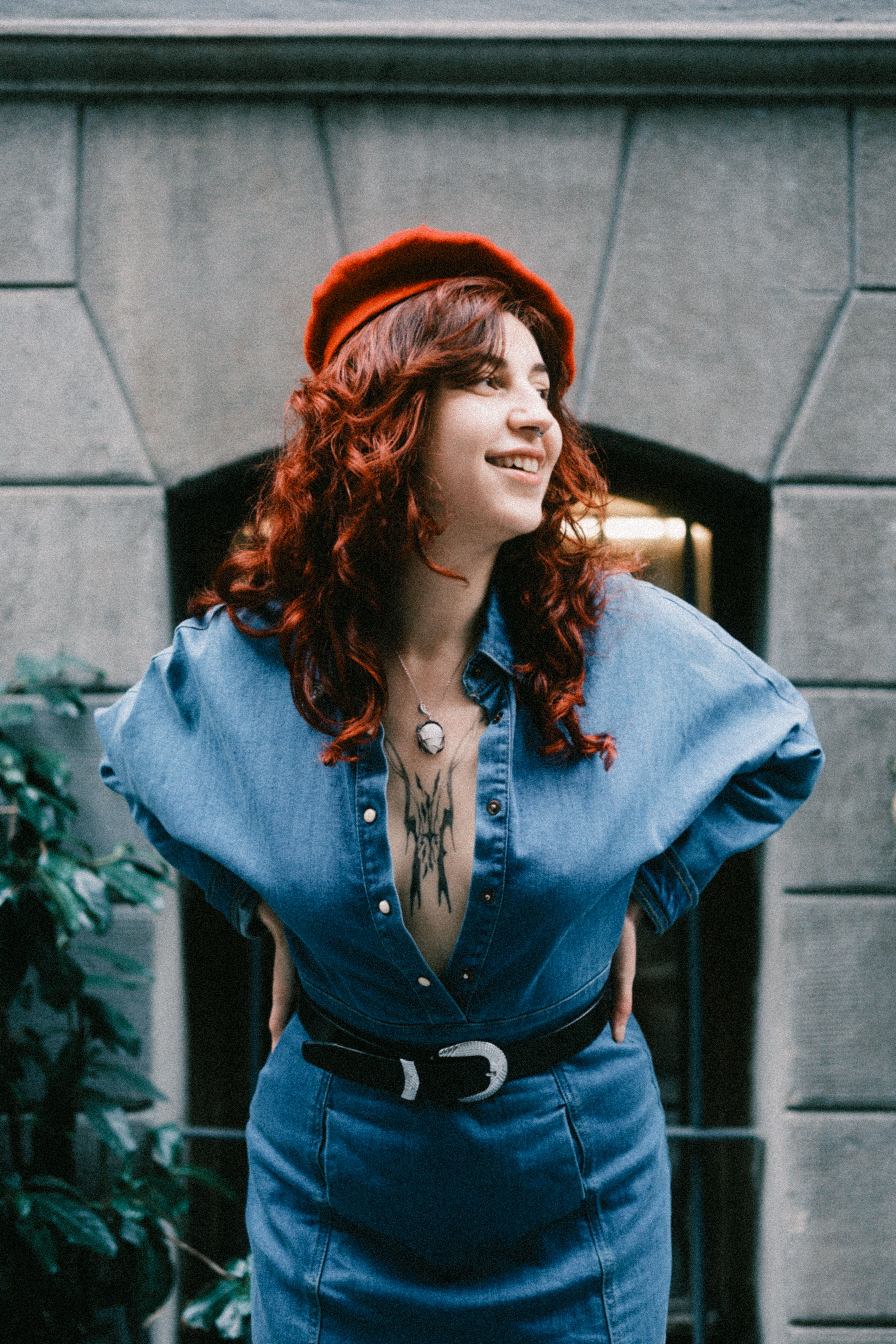 Women Wear Wild with Belt Denim Dress main image 1