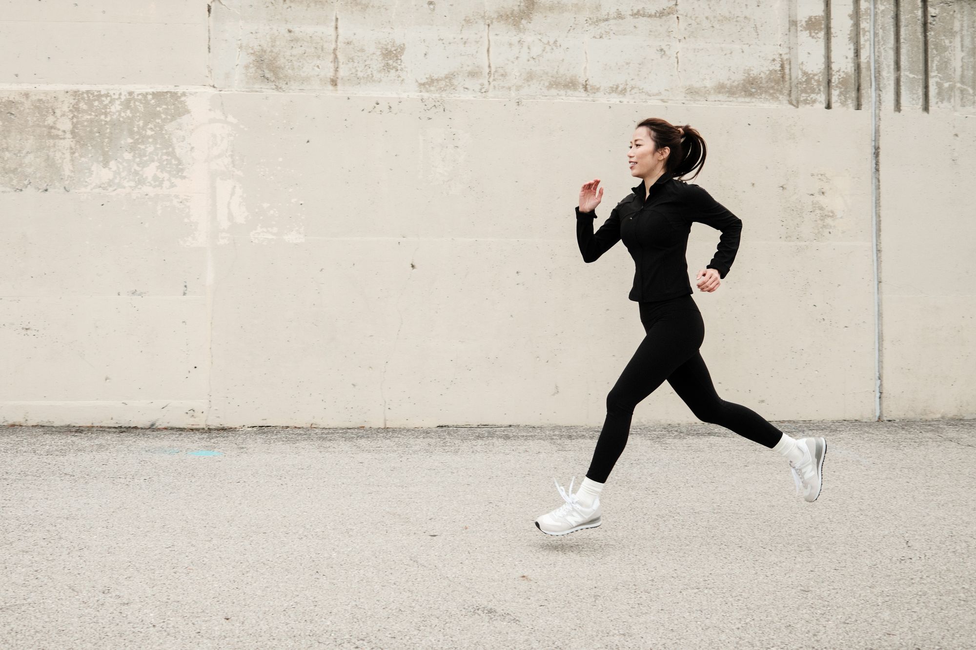 Woman running outdoors