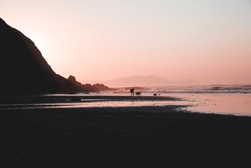 夜明けの海の風光明媚な景色