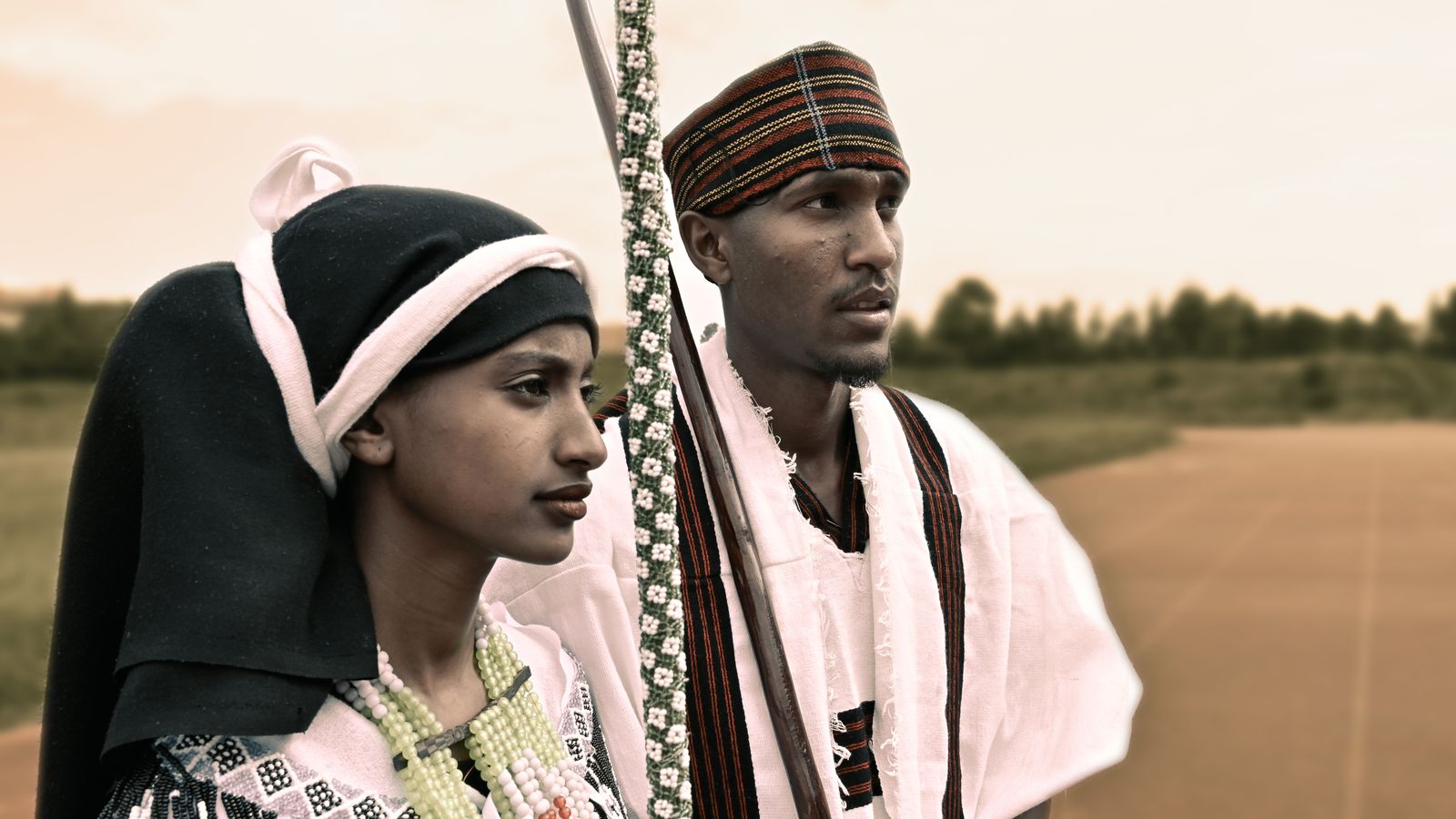 A man and a woman in traditional clothing, Ethiopia