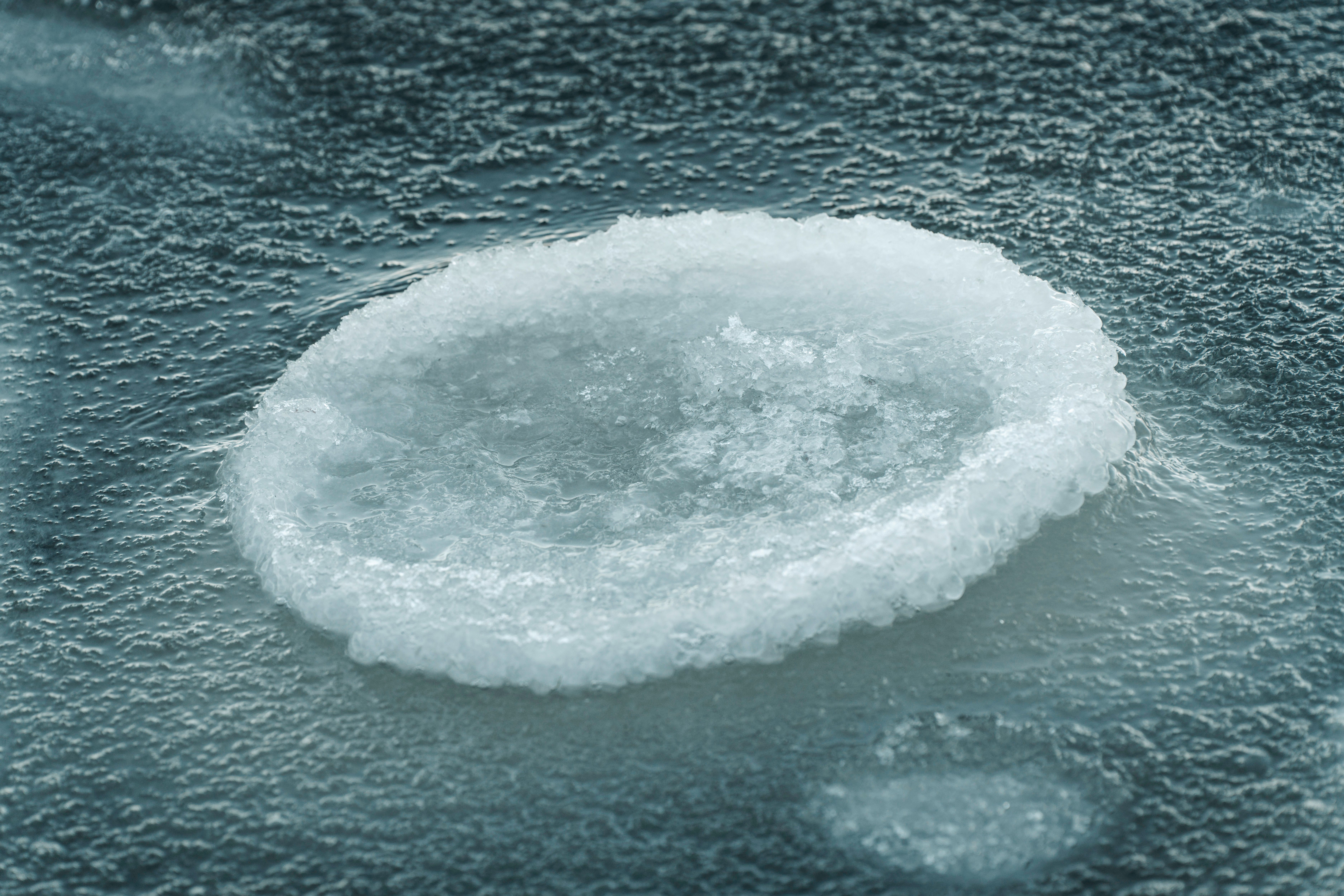Macro shot of ice formation on frozen surface · Free Stock Photo