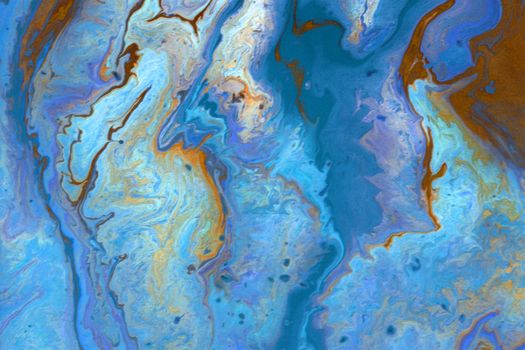 Dynamic abstract art with blue and orange fluid patterns creating a mesmerizing effect.