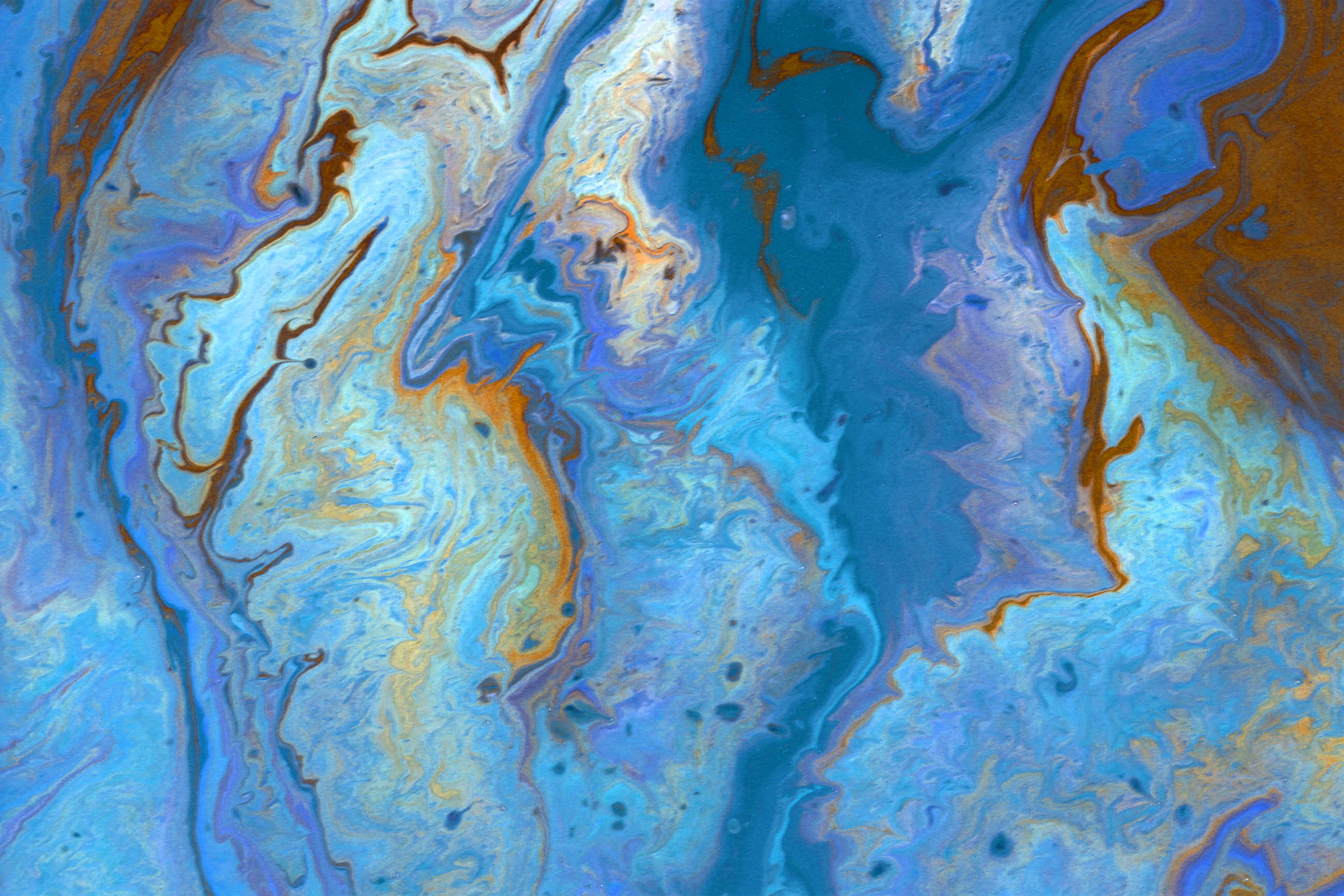 Vibrant Abstract Blue and Orange Fluid Art · Free Stock Photo