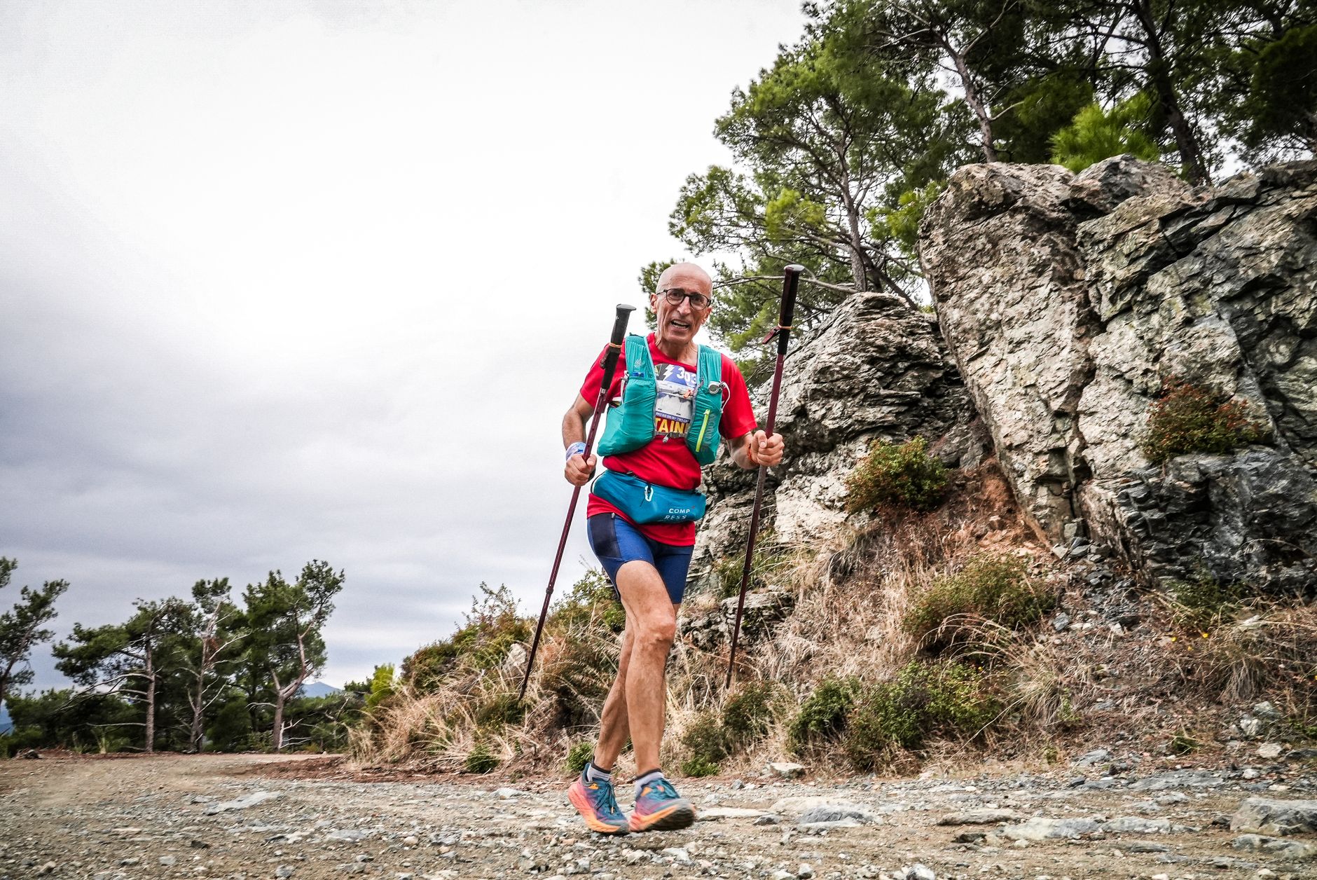 trail runner mountain path