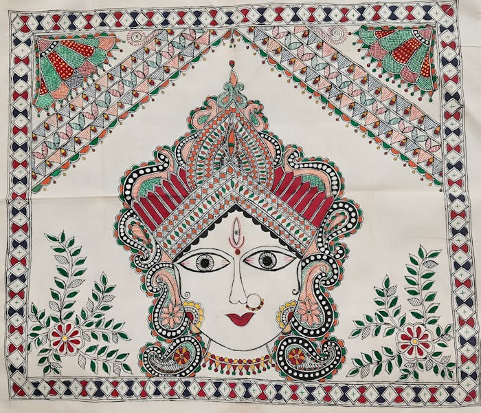 Durga Faces Design on Wall Hanging - Image 1