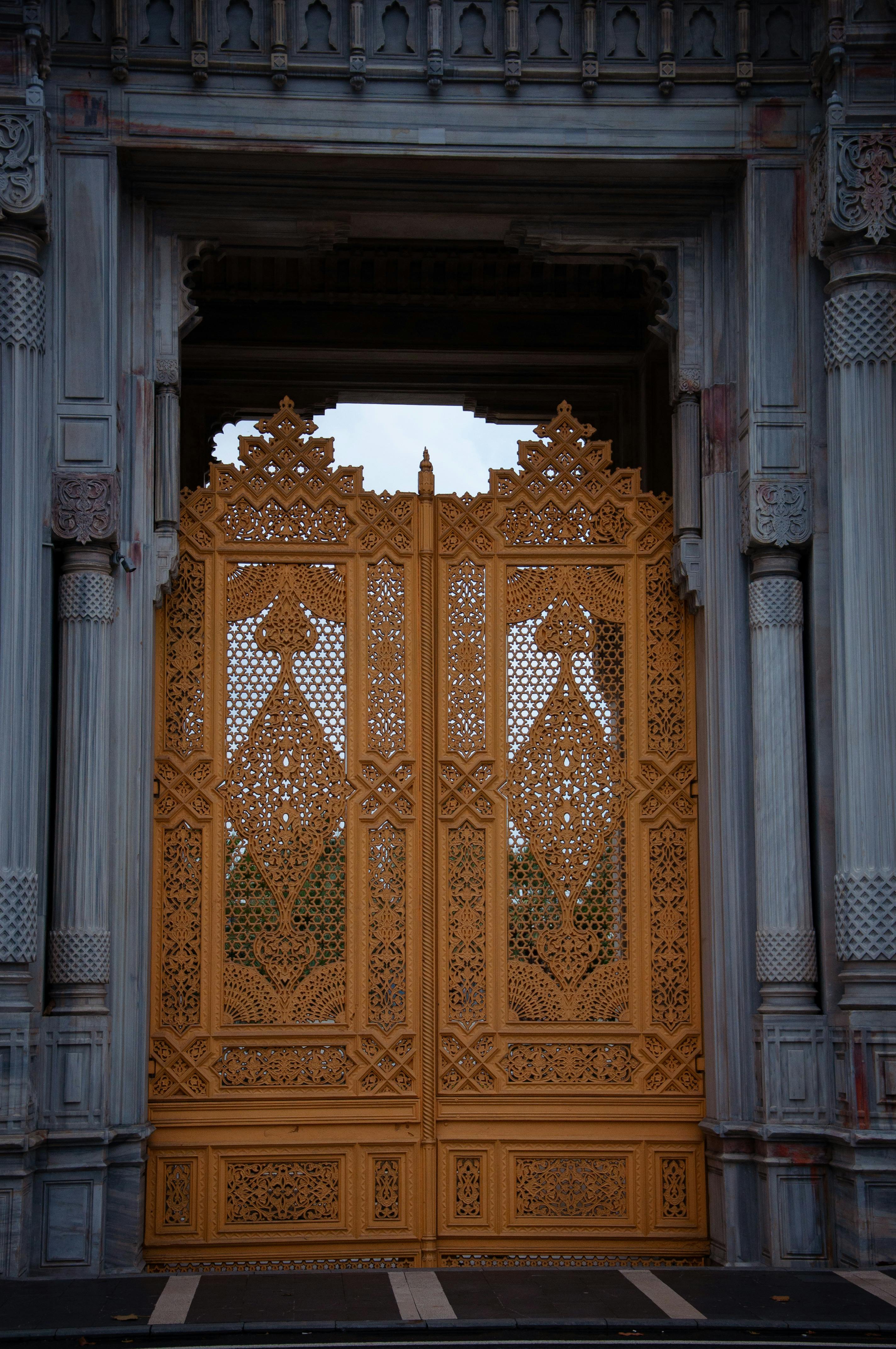 ornate golden gate in historic architecture