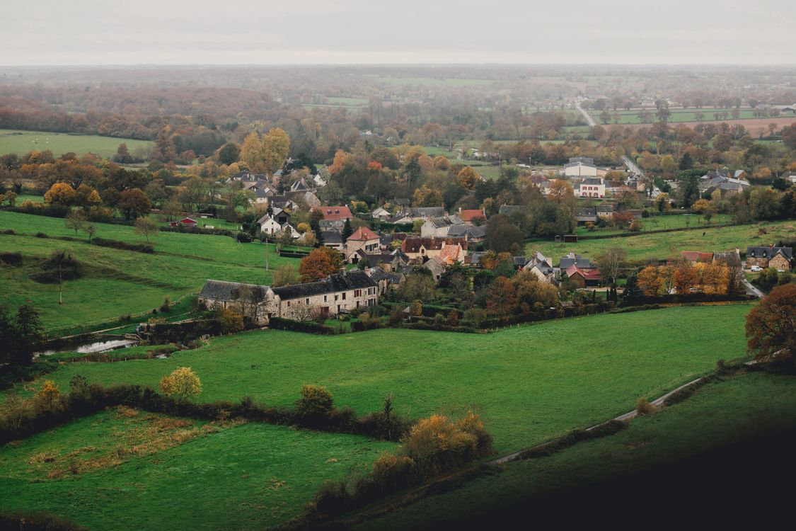 Aerial View of Charming Rural French Village · Free Stock Photo