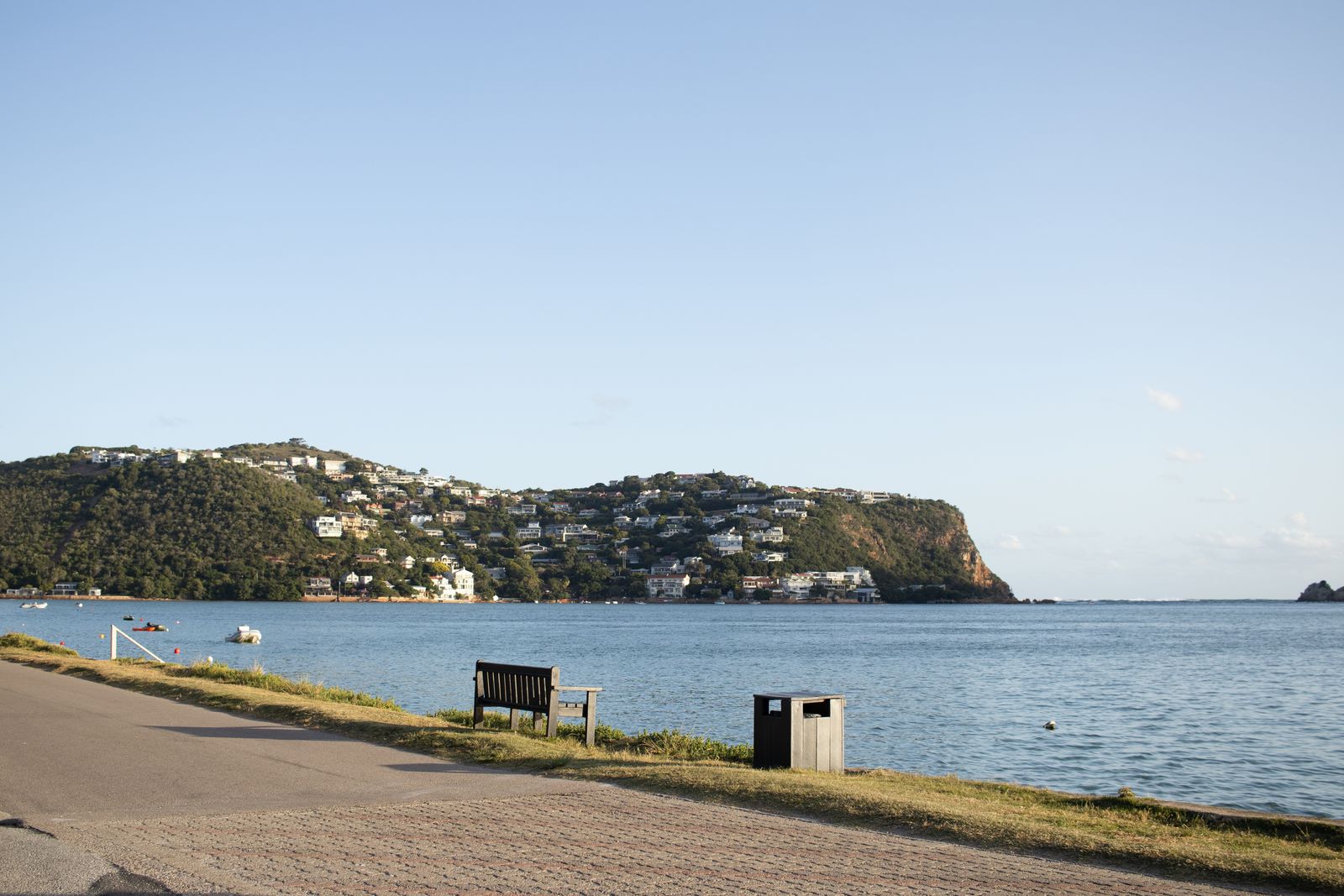 Knysna Heads gorge with forest hills and river mouth