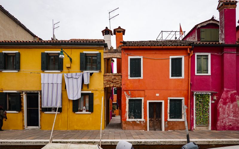 Burano island Venice colourful houses canal