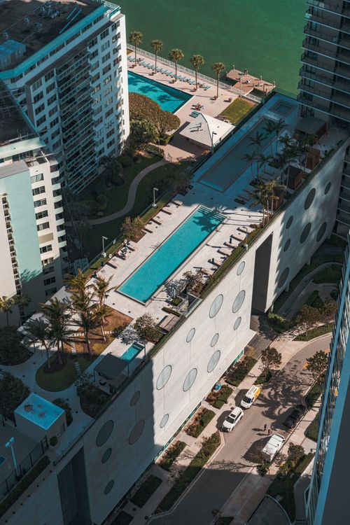 Aerial View of Miami Luxury Apartments with Pools Free