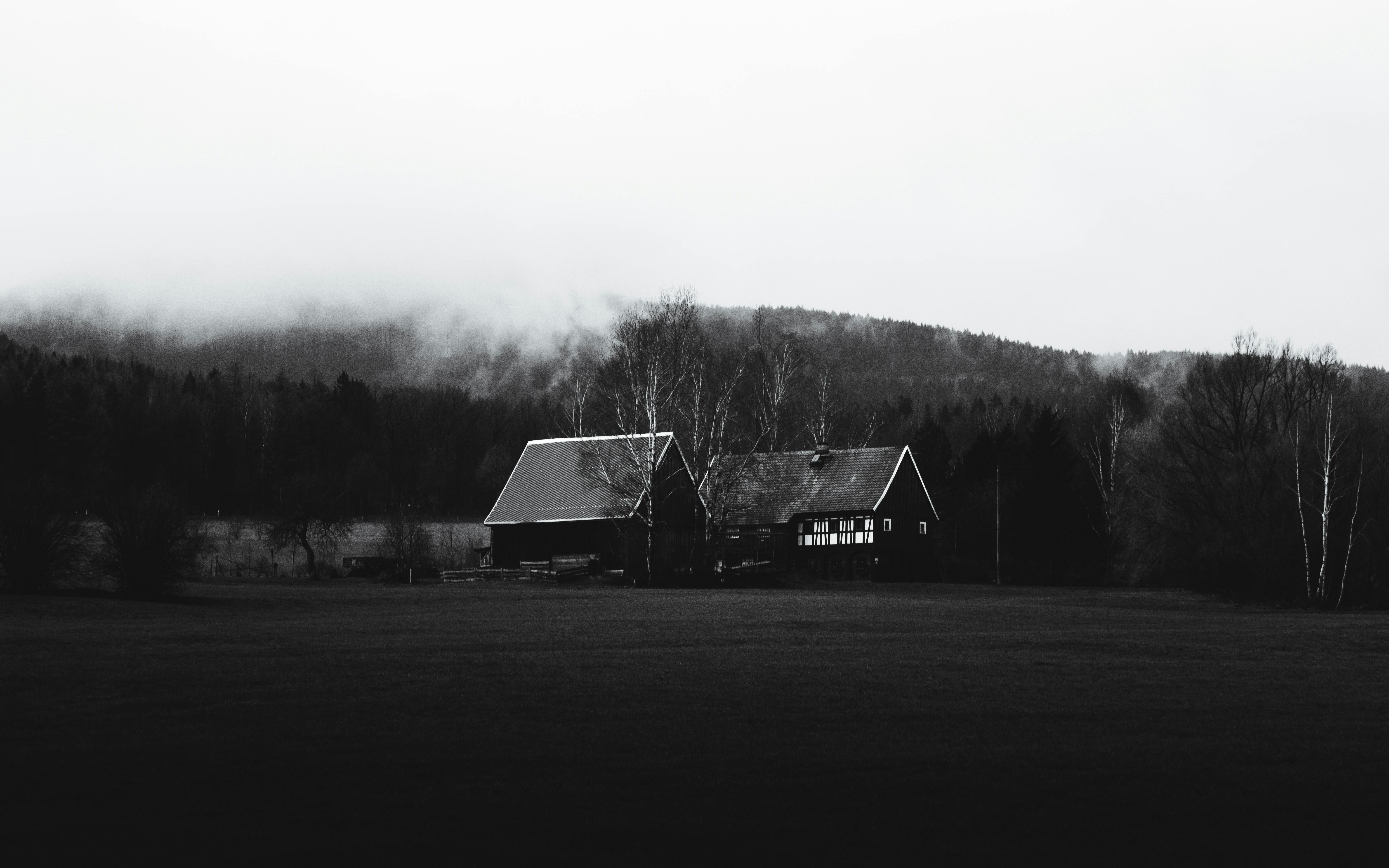 misty rural landscape in saxony germany