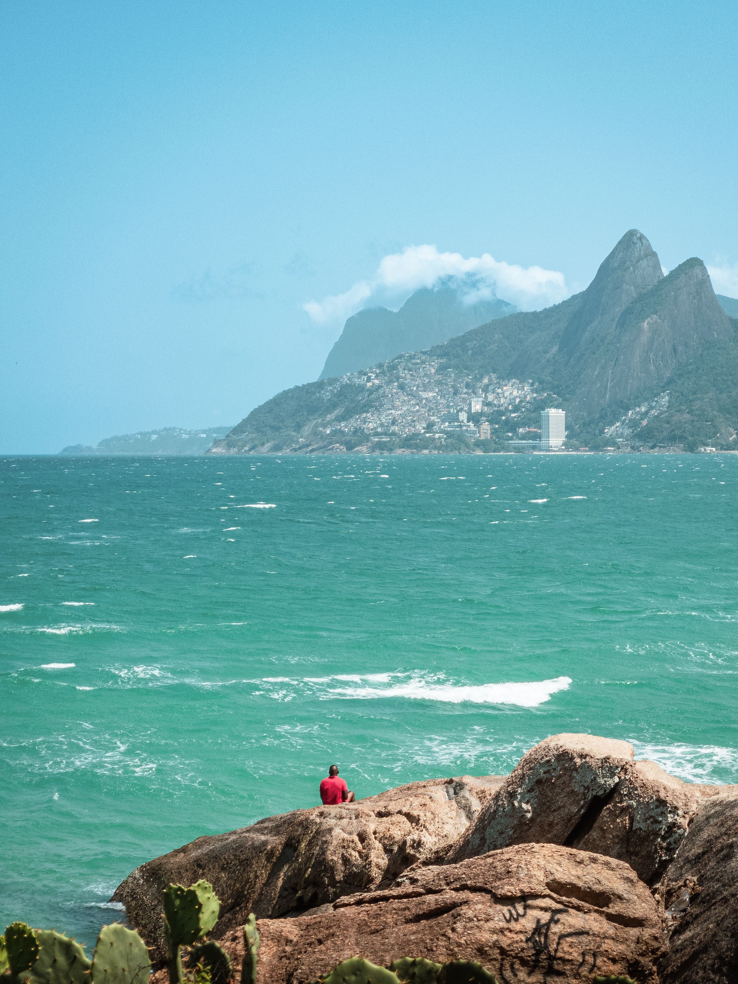 View from Arpoador Rocks across Ipanema Beach in Rio de Janeiro.