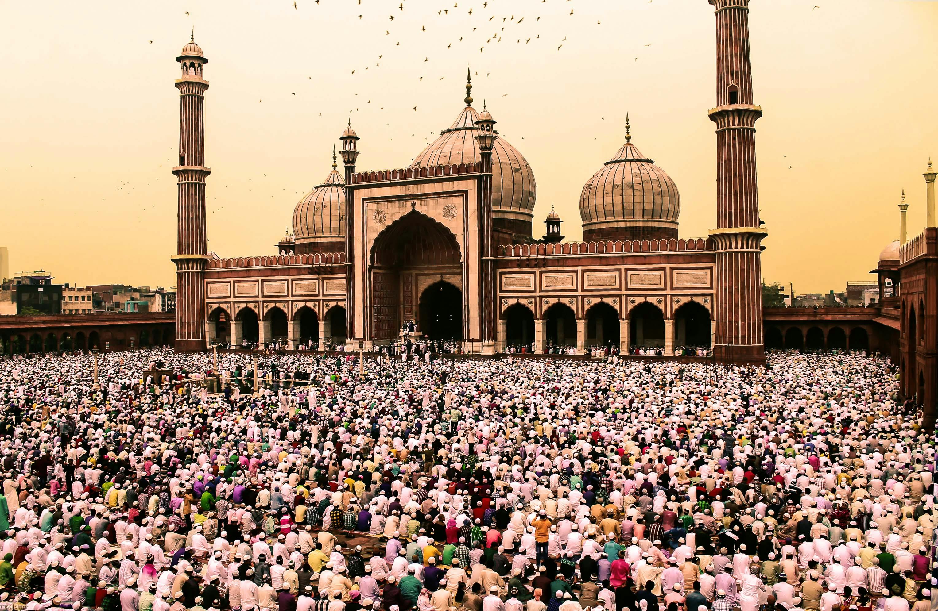 Crowd of People Gathering Near Jama Masjid, Delhi · Free Stock Photo