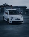 Photo of a Parked White Fiat 500 Abarth