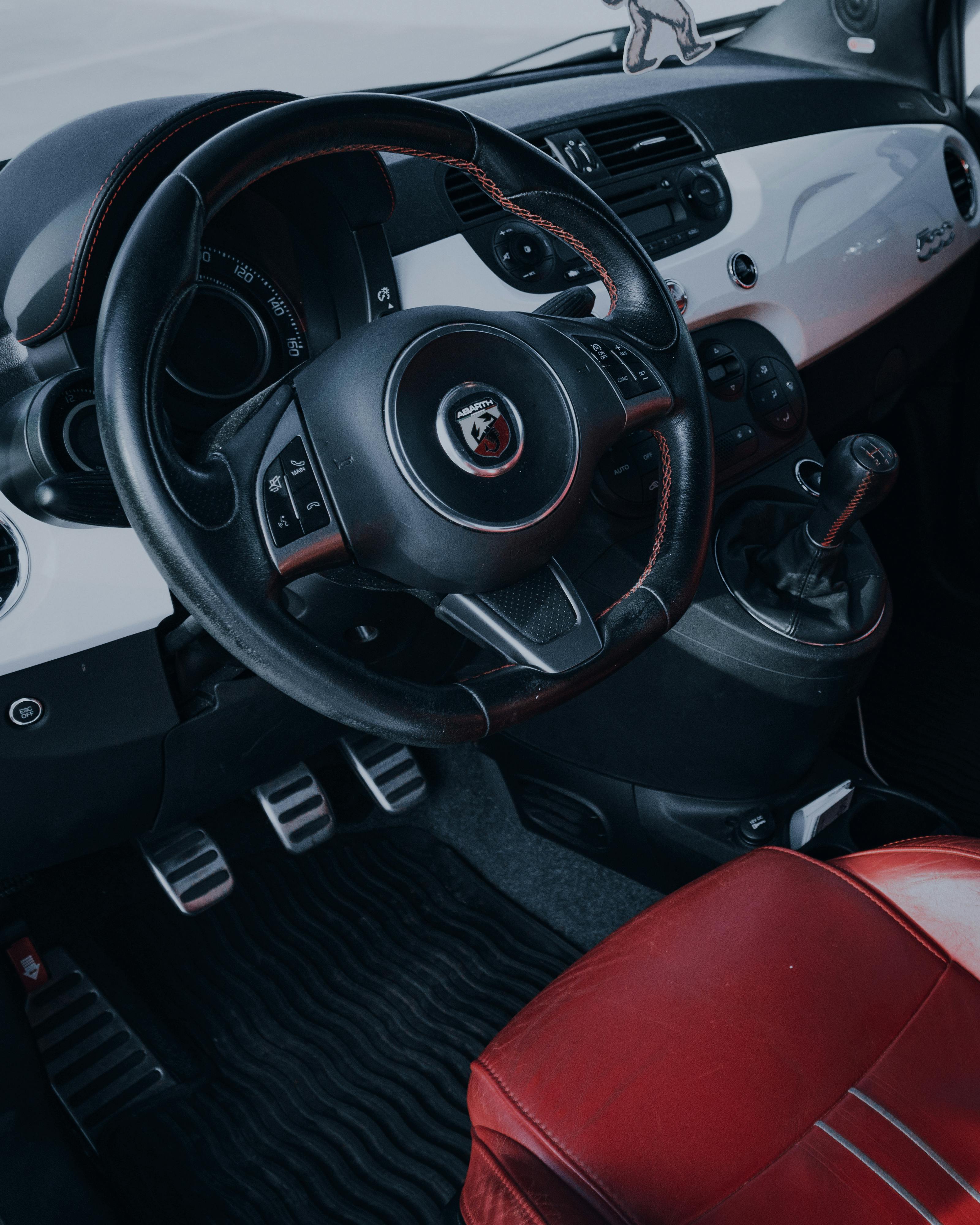 Close-up Photo Fiat 500 Abarth Interior · Free Stock Photo