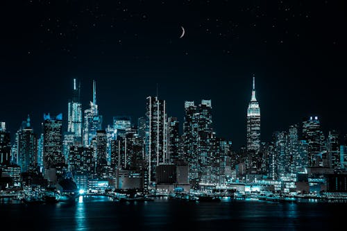 Фото городского пейзажа ночью
