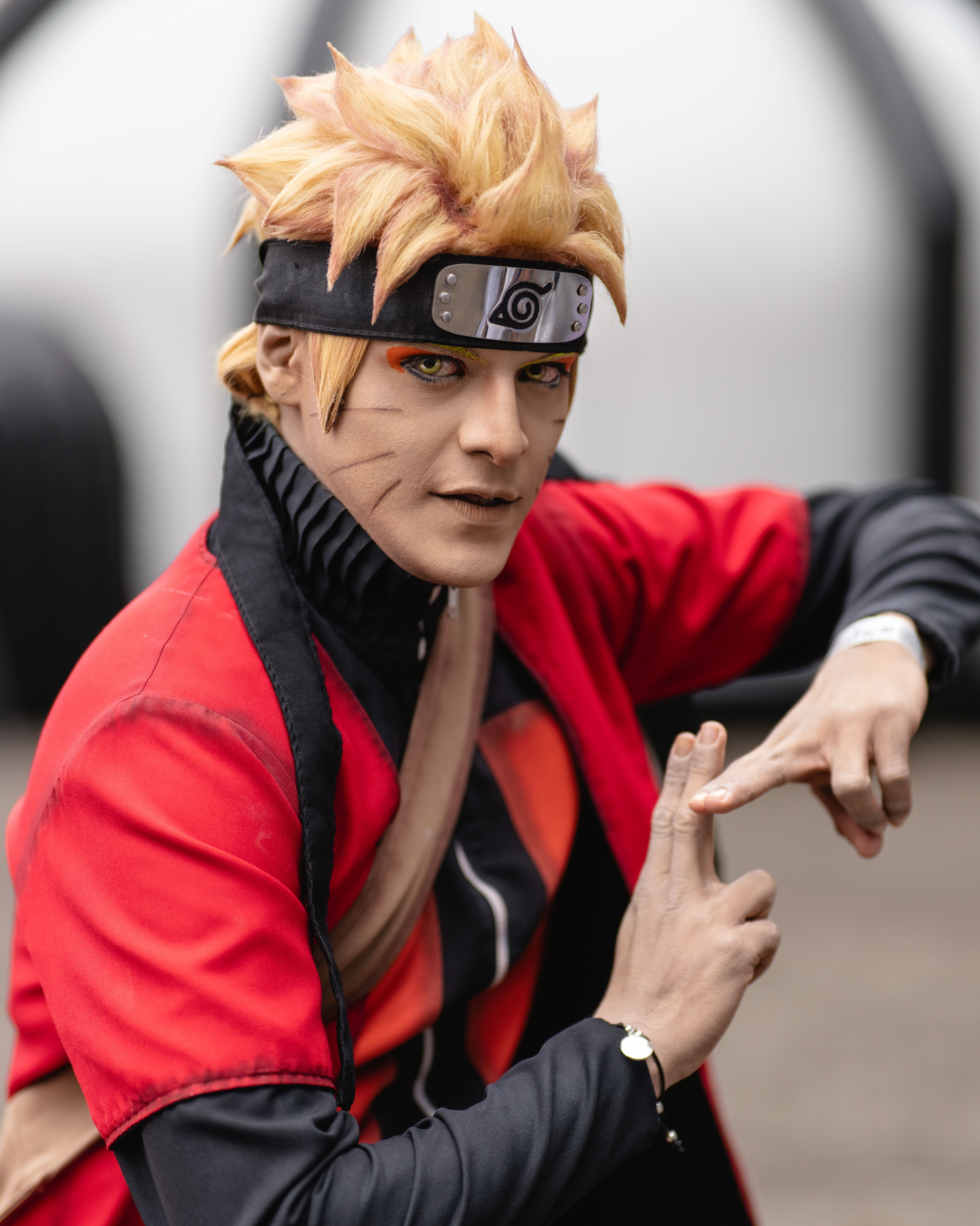 Anime cosplay captured at a vibrant convention in San José, Costa Rica.