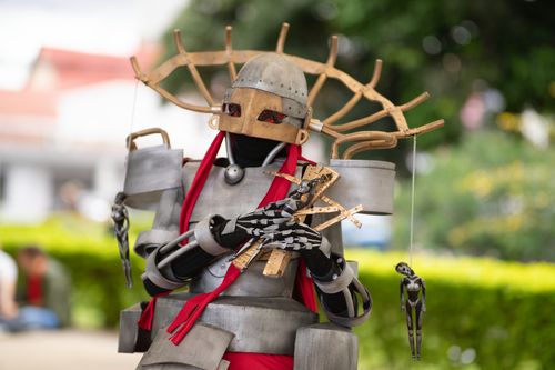 Free Detailed artistic cosplay costume showcased at an outdoor event in Costa Rica. Stock Photo