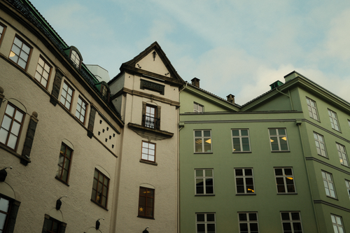 Free Charming European city buildings showcasing traditional architectural design. Stock Photo