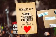 Close-up of an Environmental Conservation Themed Carboard Sign