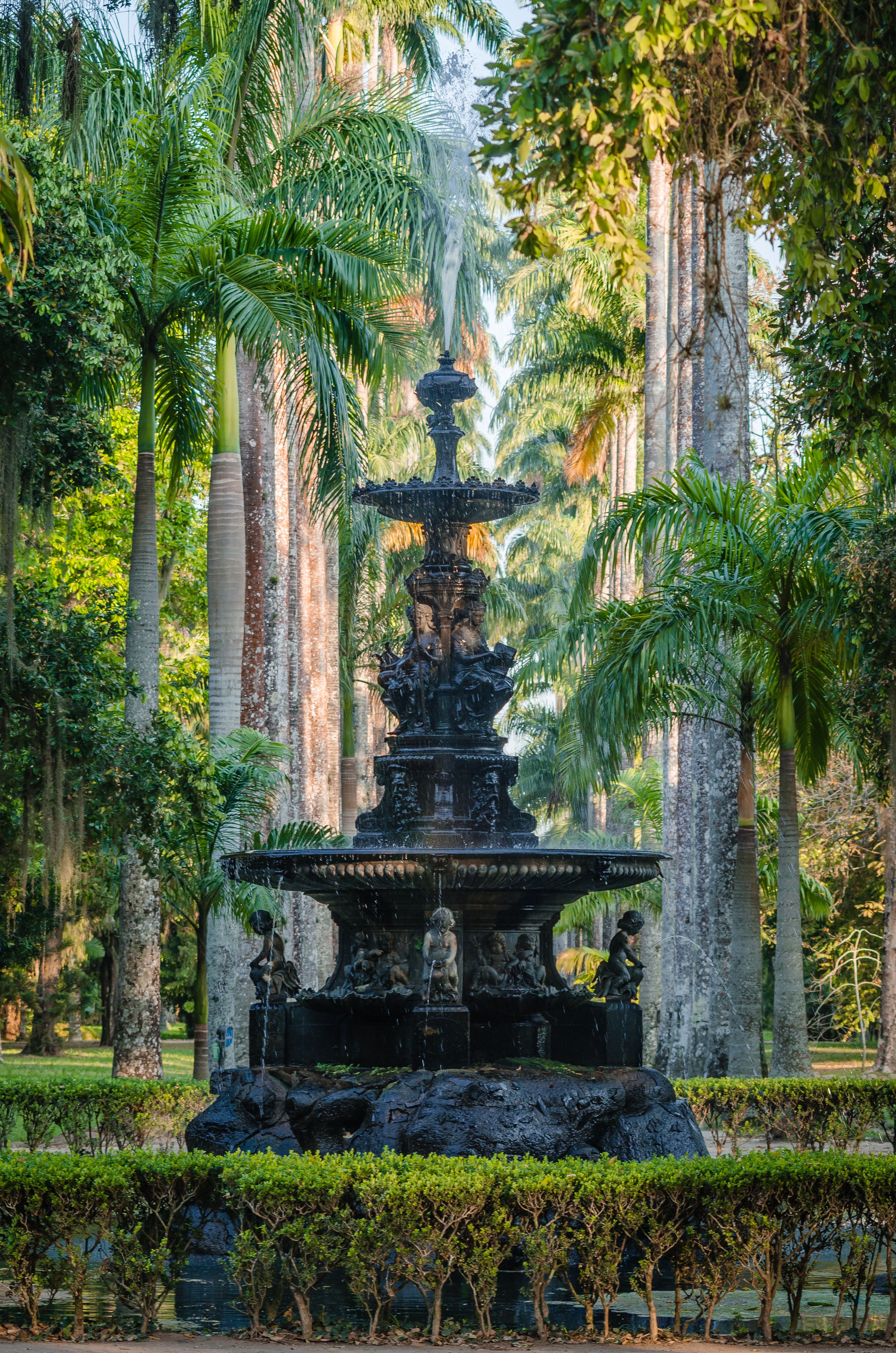 Elegant Fountain in Rio de Janeiro Botanical Garden · Free Stock Photo