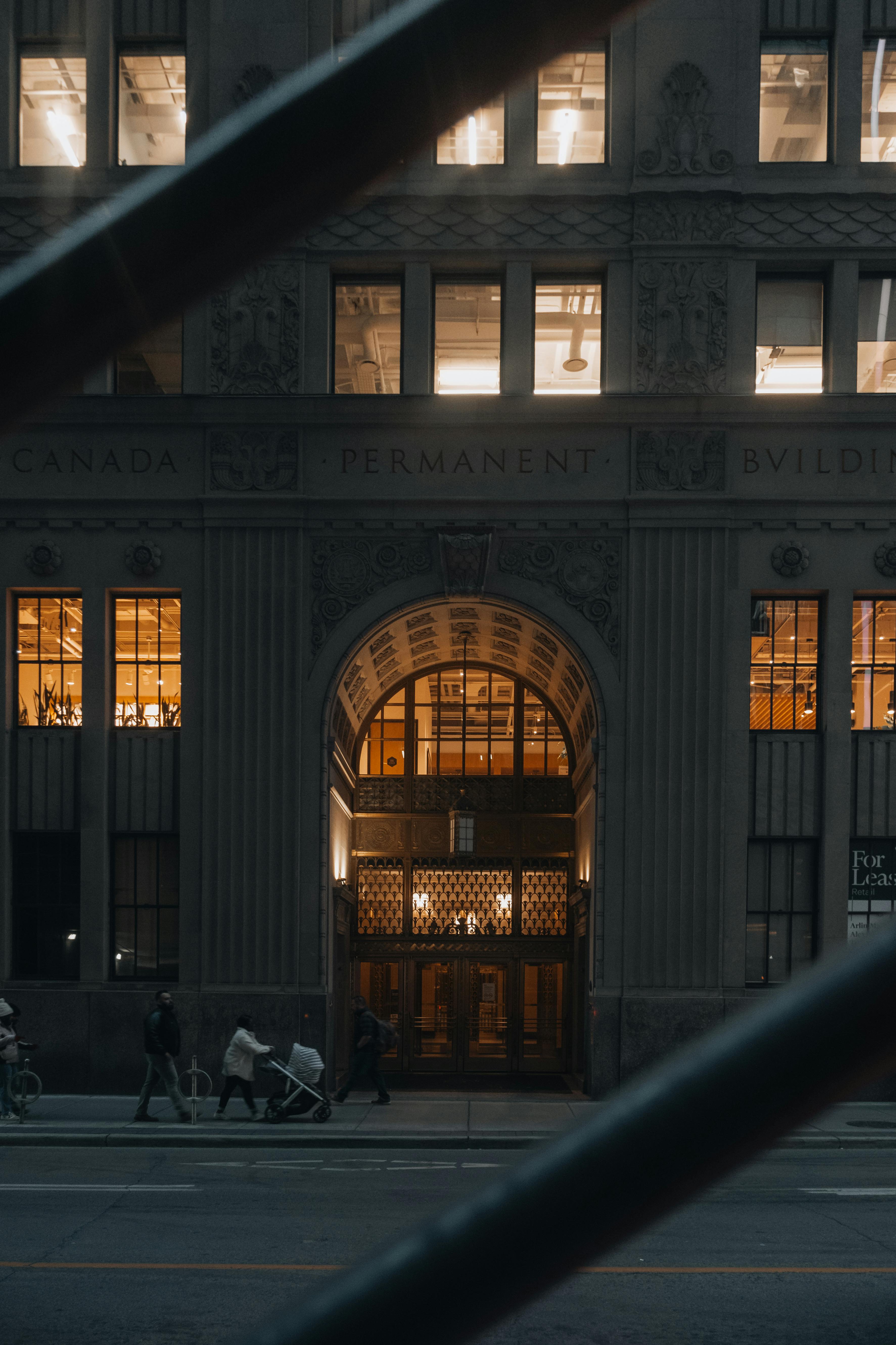 evening view of canada permanent building toronto