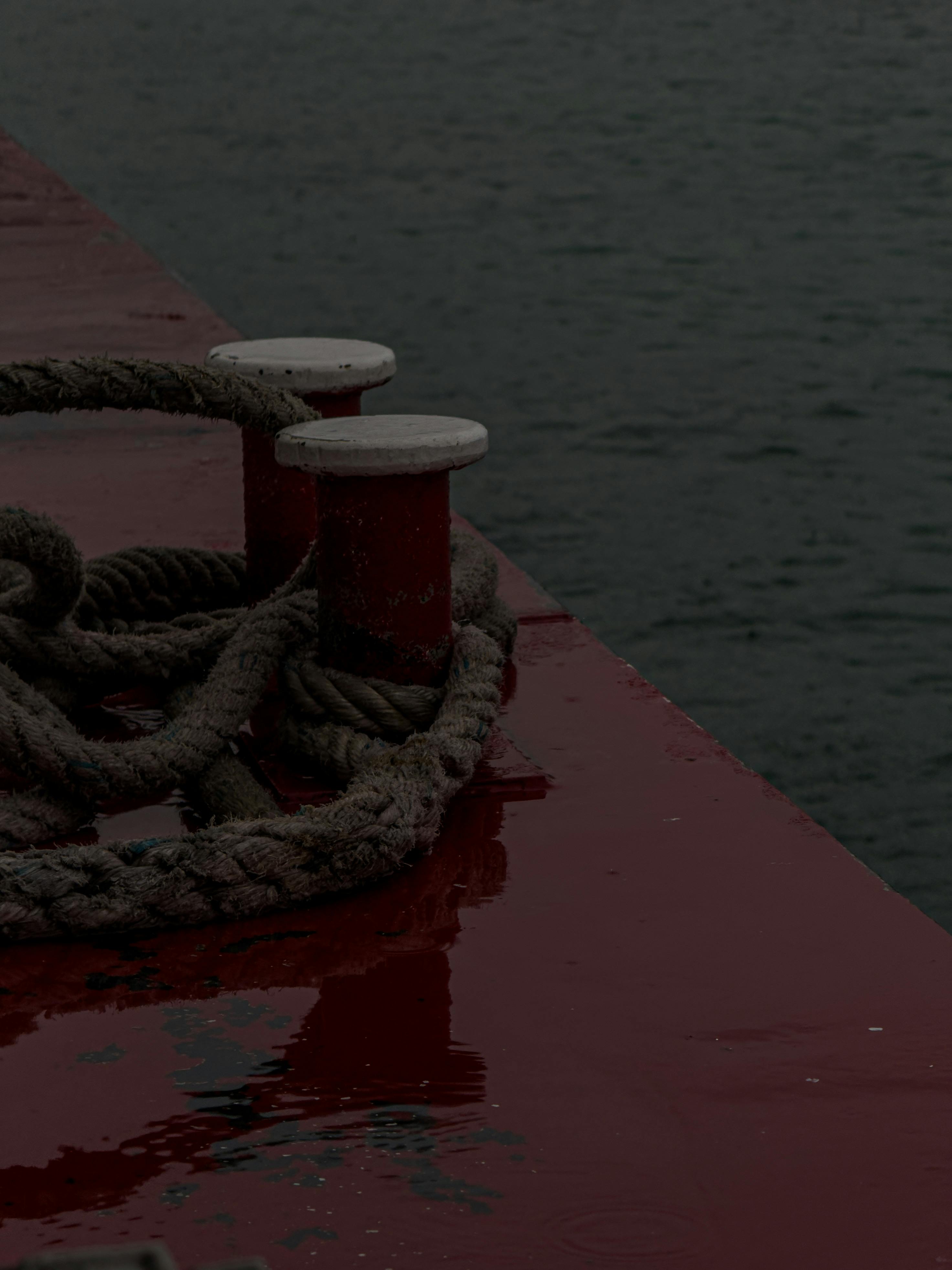 Nautical rope on dock
