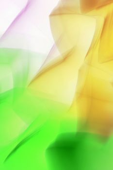 Vibrant abstract art featuring colorful wave patterns with green, yellow, and pink hues.