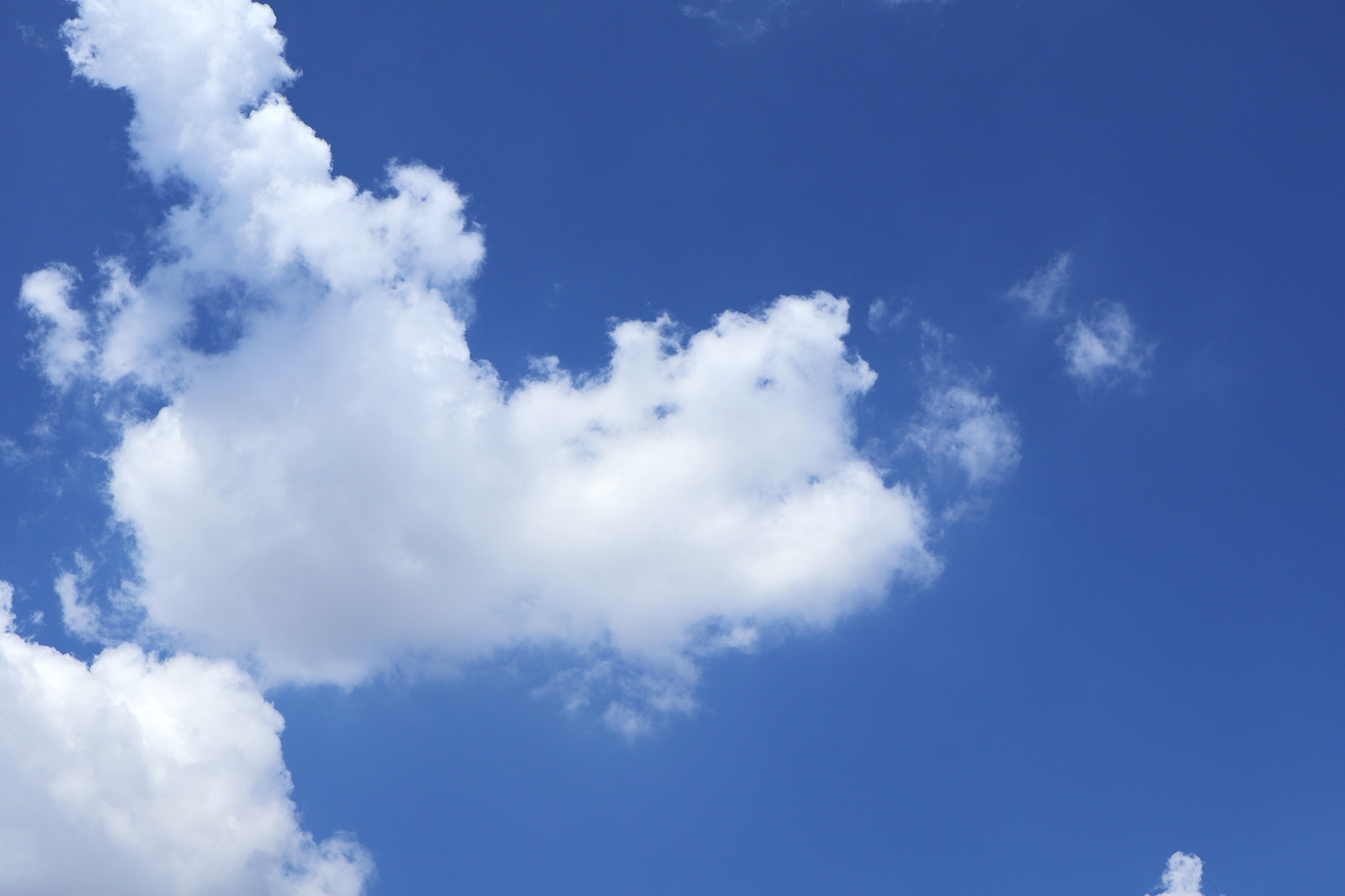 Bright Blue Sky with Fluffy White Clouds · Free Stock Photo