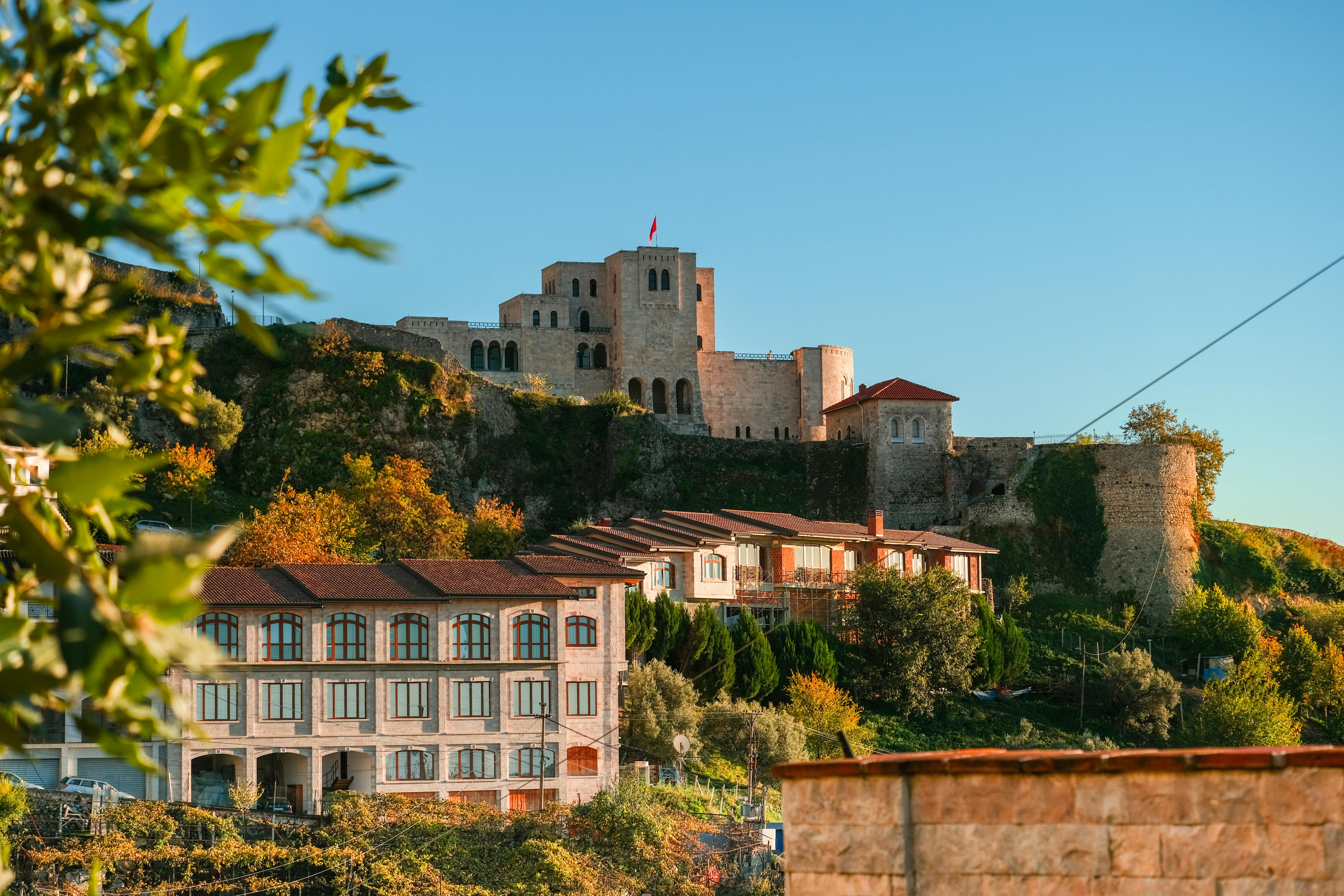 historic castle with autumn landscape