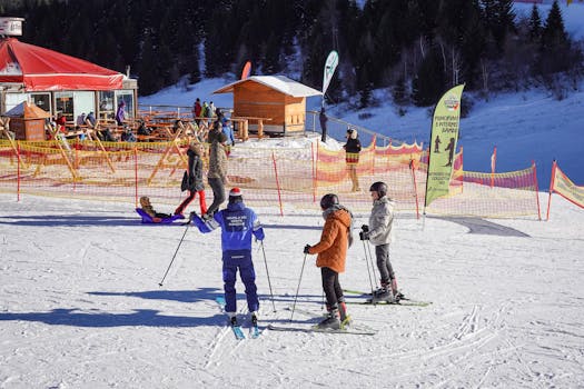 Skiers enjoy a sunny day at an Italian ski resort, capturing the essence of winter sports
