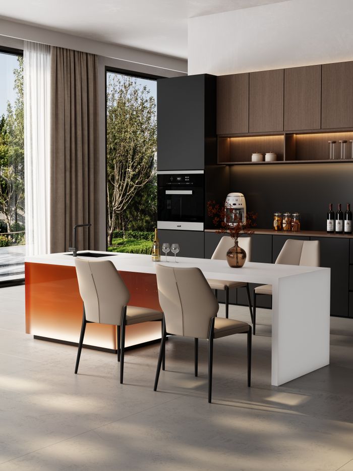 Bright open kitchen with natural lighting