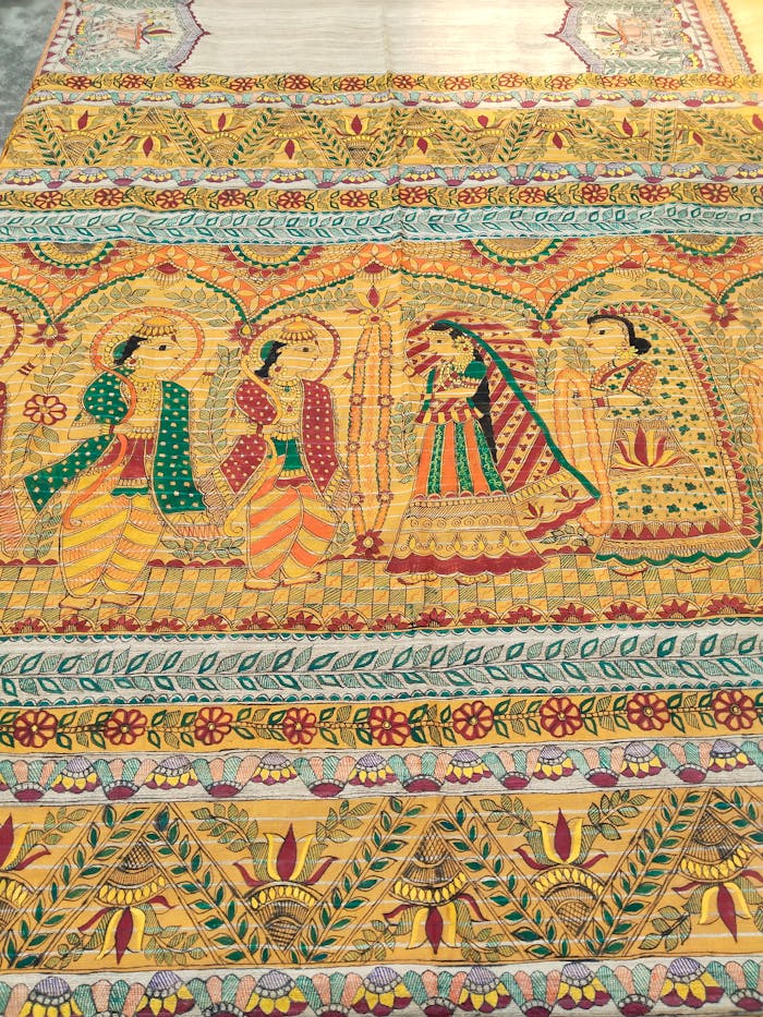 Ram Sita Vivah Design on Saree - Image 1