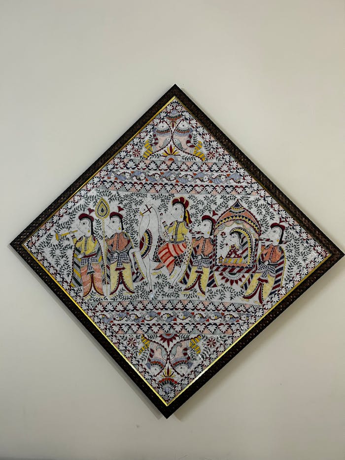Daughter's Vidai Scene on Wall Hanging - Image 3