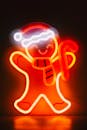 Festive Neon Gingerbread Man Decoration