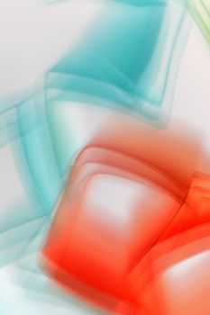 Dynamic abstract art featuring vibrant red and blue light patterns in motion.