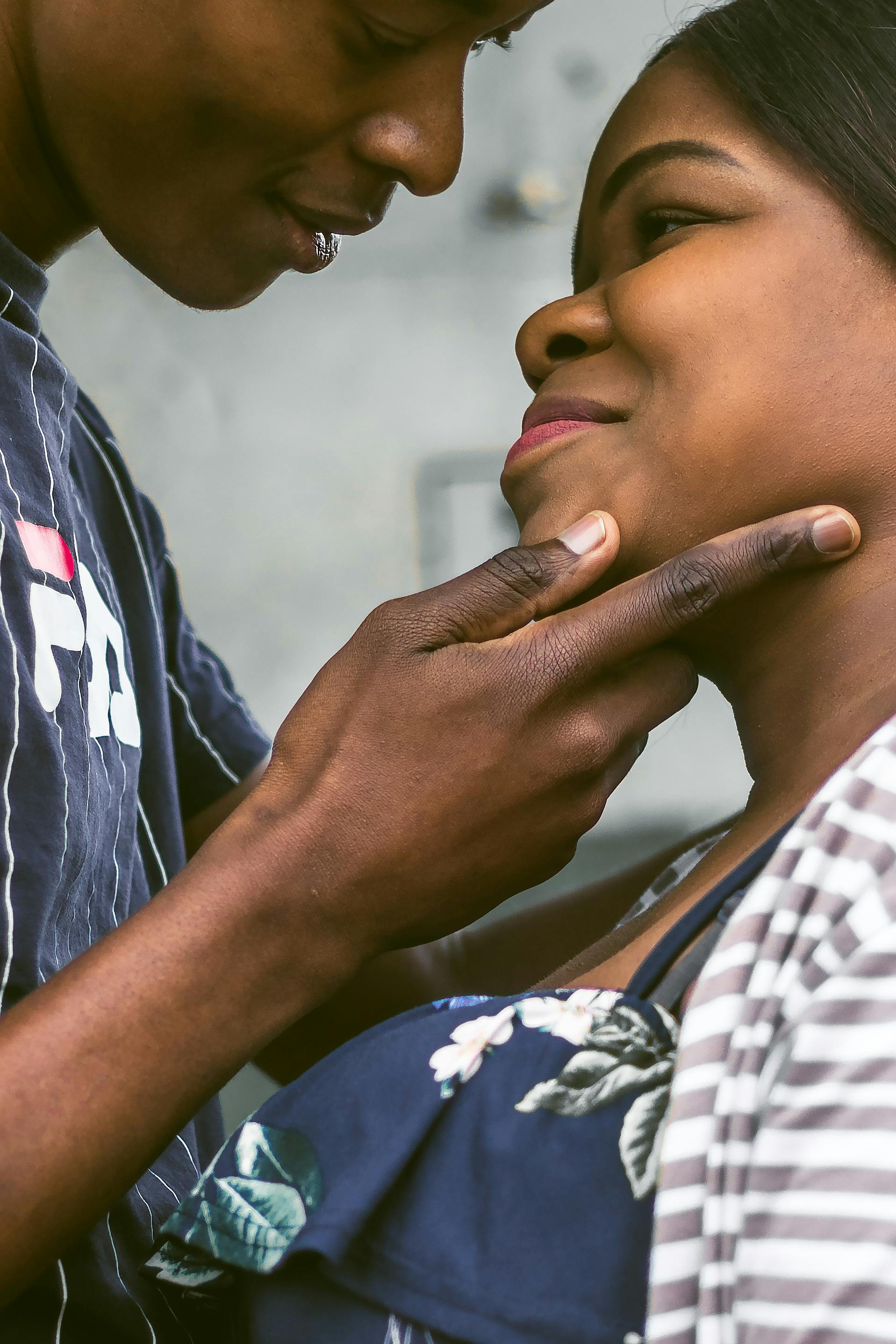 couple about to kiss