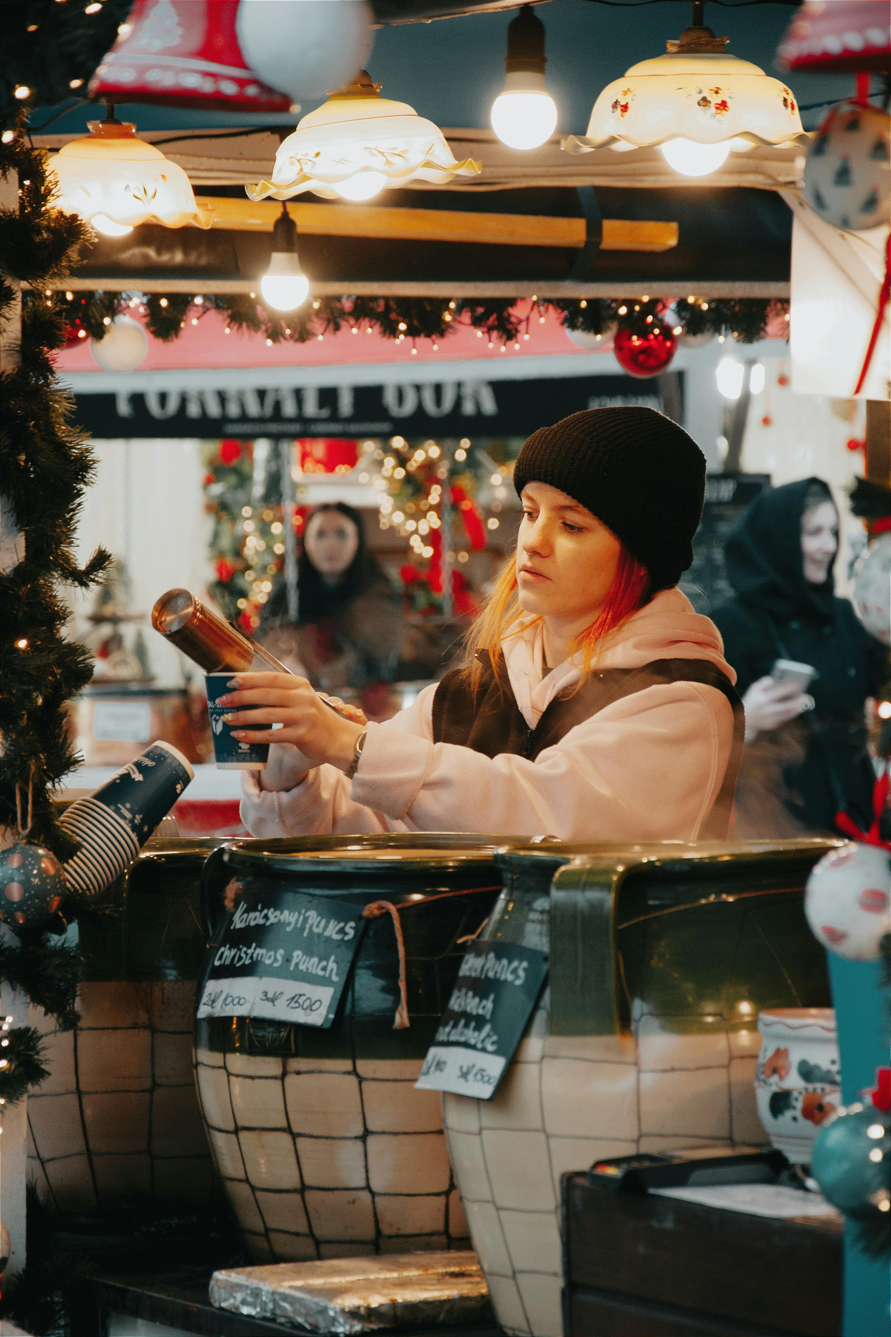 A small business owner at a community event