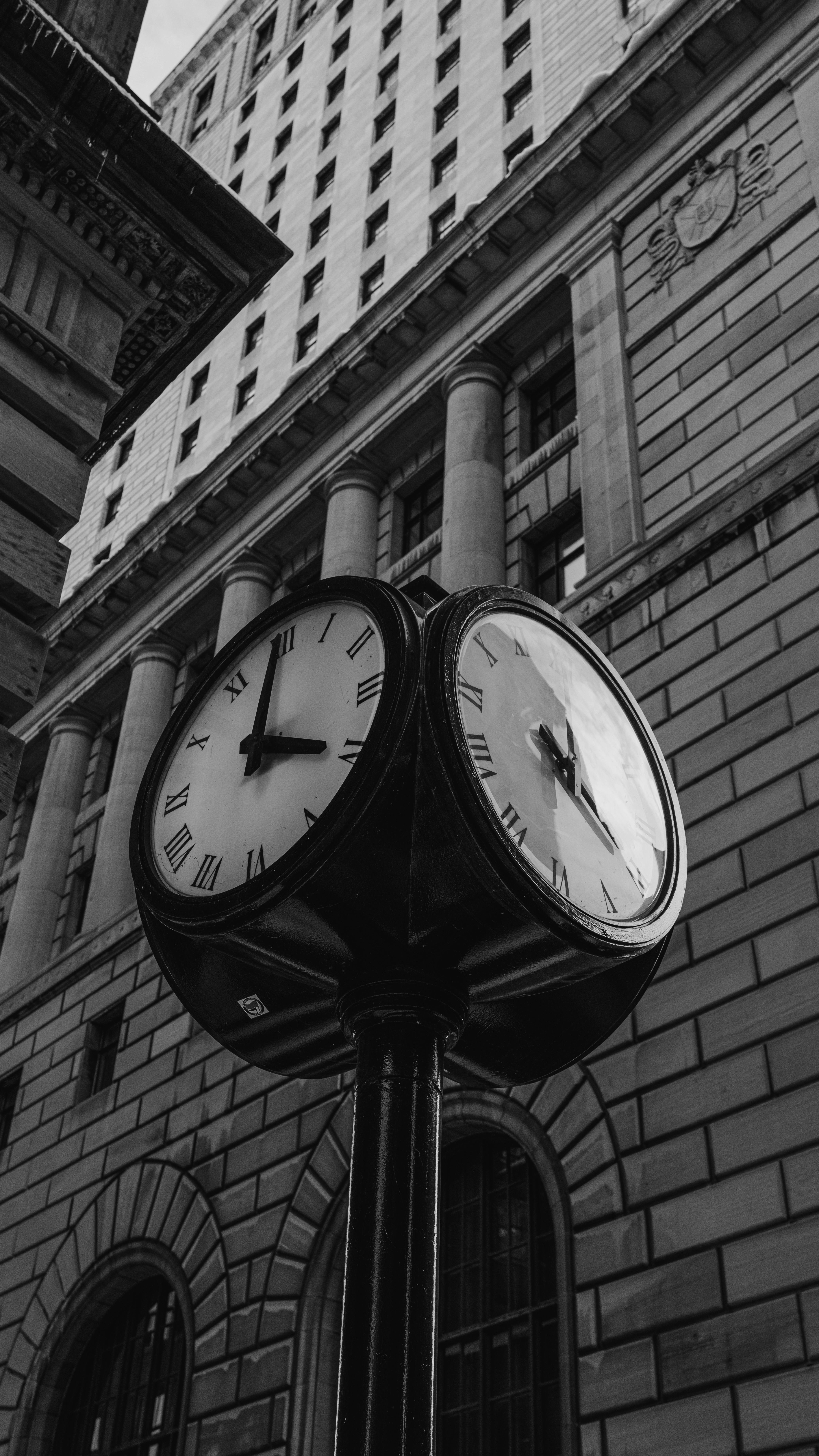 historic street clock in old montreal