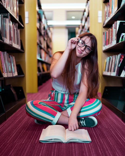 Free stock photo of books, girl, library
