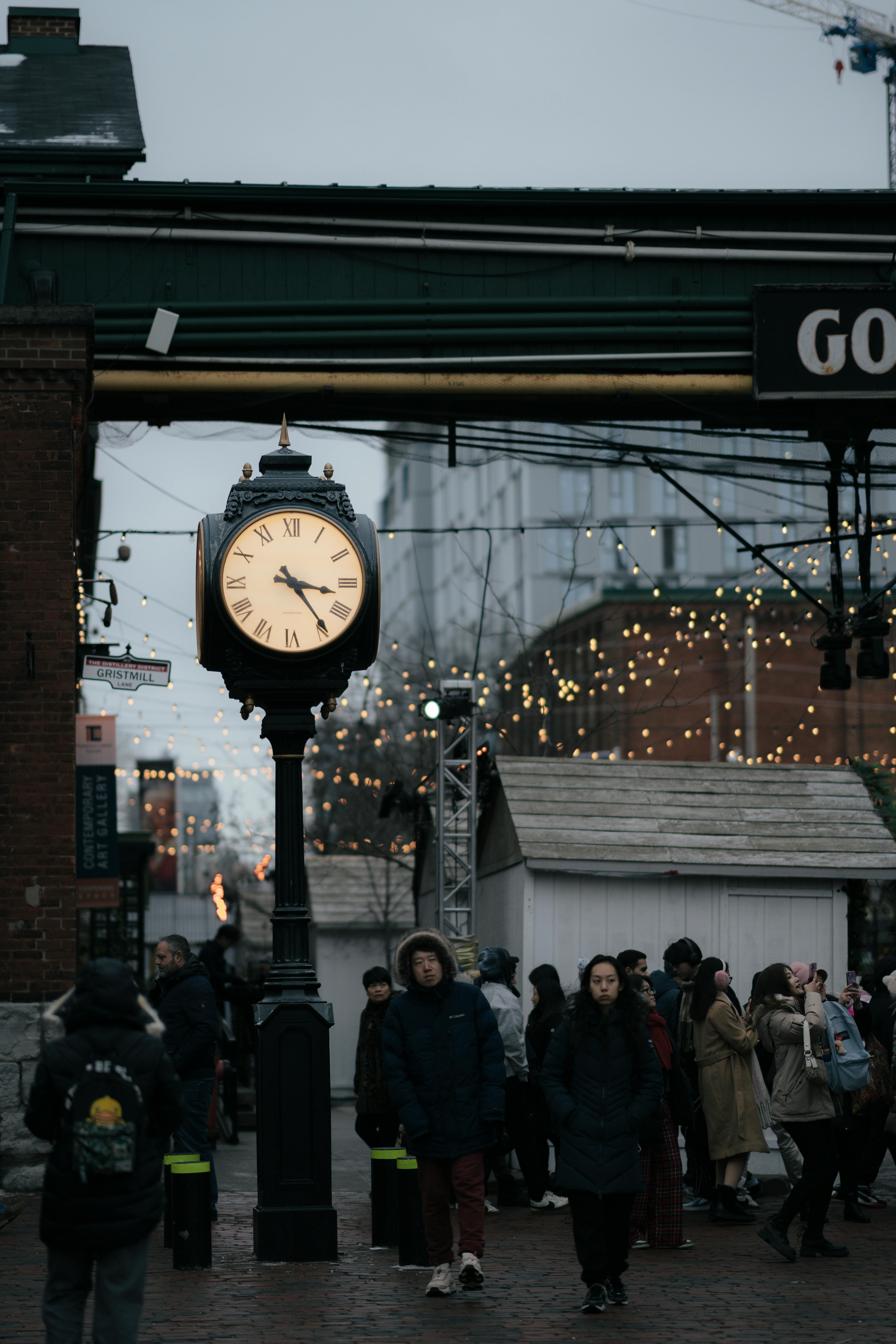 winter evening at toronto s distillery district