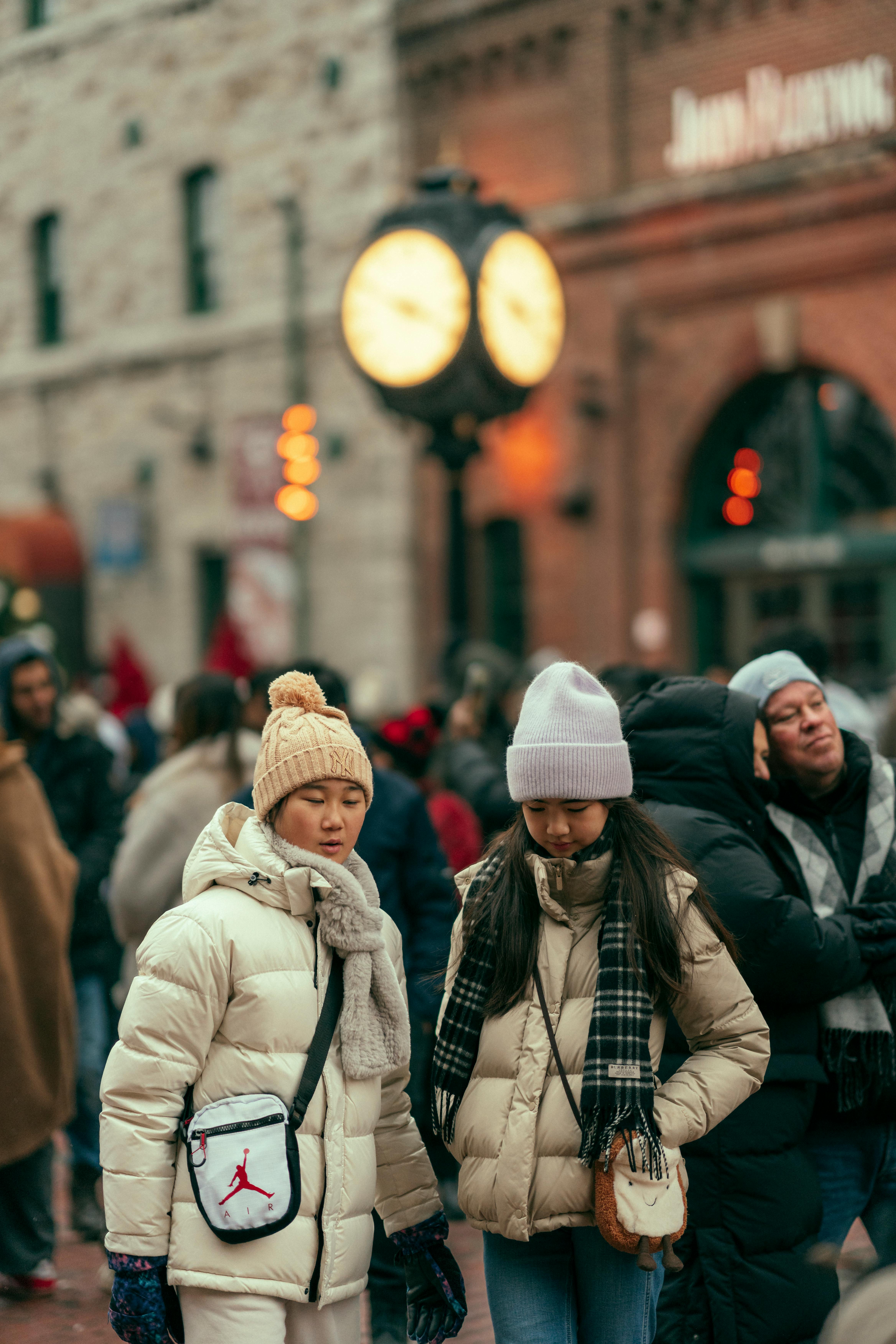 winter street scene in toronto s distillery district