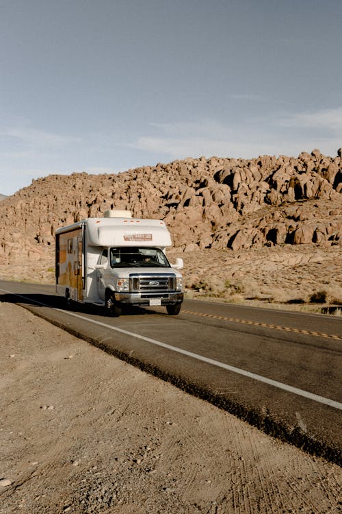 Free Luton Truck on Road Stock Photo