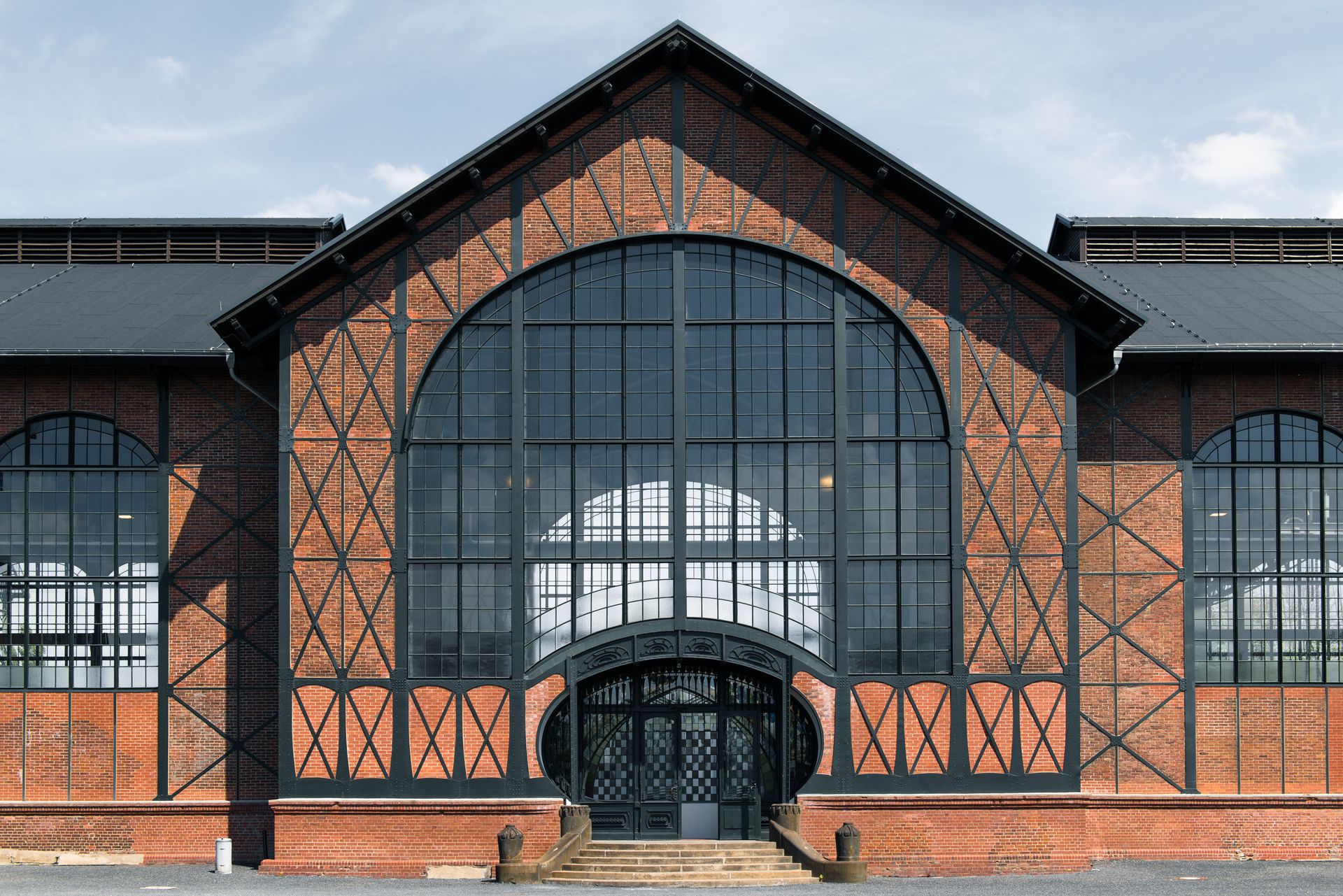 Front view of the Zeche Zollern museum showcasing its industrial architectural style in Dortmund, Germany.