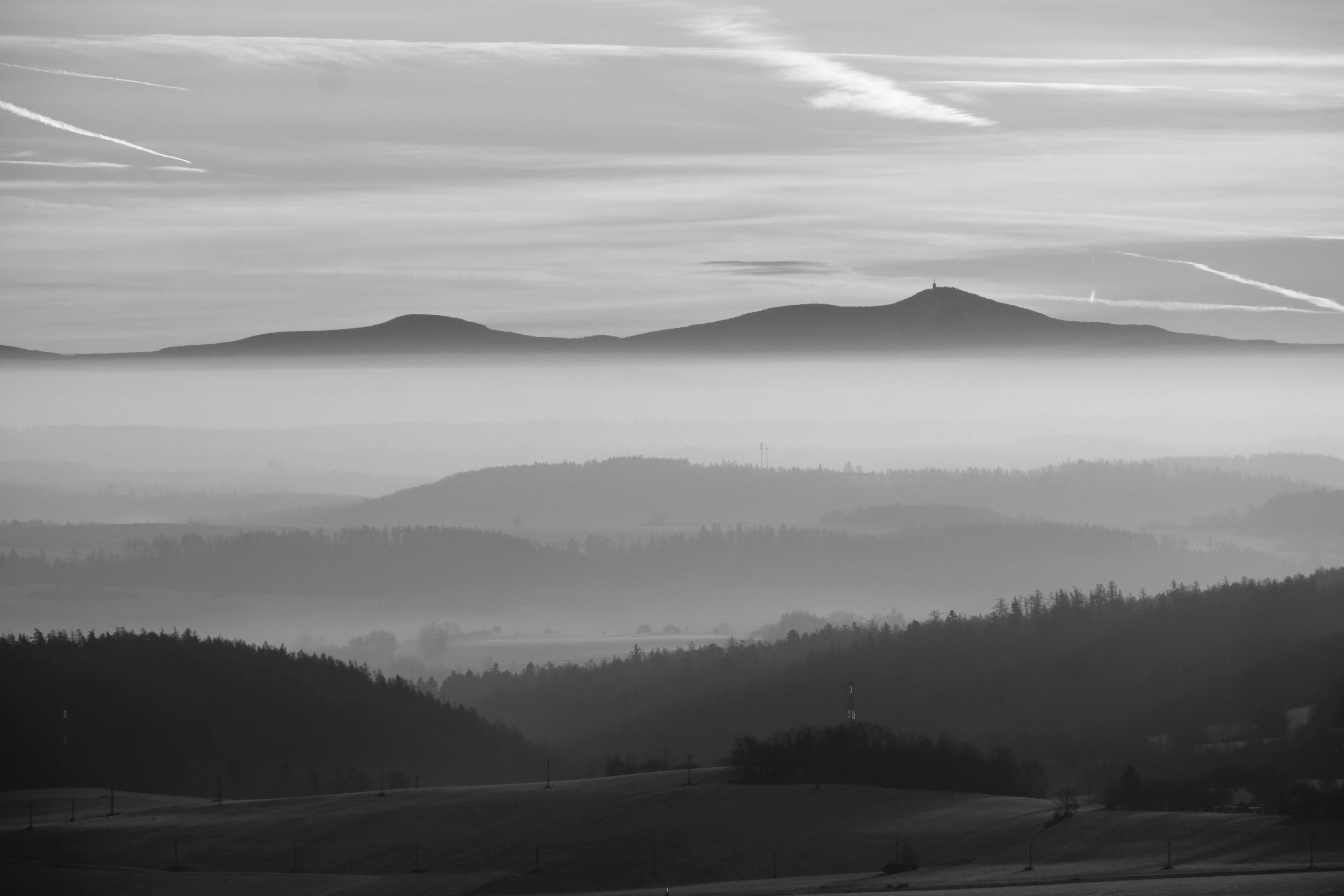 Serene Black and White Winter Landscape · Free Stock Photo