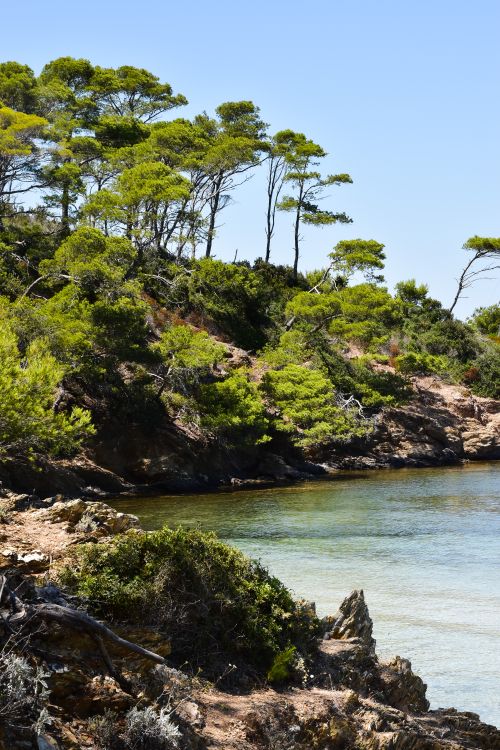 Free Tranquil coastal scenery in Hyères, Provence-Alpes-Côte d'Azur, France. Stock Photo