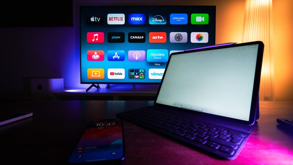 Smart TV streaming apps with tablet and phone